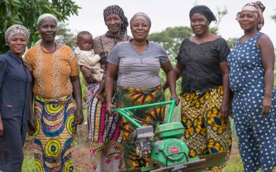 Women farmers and agents taking part in TOHFAN's mechanisation programme